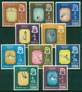 Dubai-1964-Mi129-138-Summer-Olympics-Tokyo-MUH