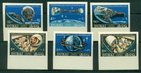 Dubai-1966-Mi231-236-Space-Rendevous-of-Gemini-6-7-IMPERF-MUH