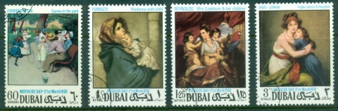 Dubai-1968-Mi303-306-Mothers-Day-Paintings-Perf-11-CTO