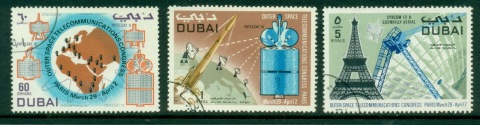 Dubai-1971-Mi390-392-Outer-Space-telecommunications-Congress-CTO