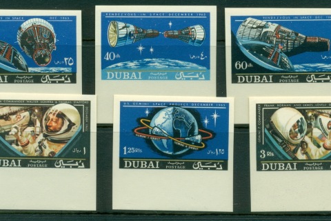 Dubai-1966-Mi231-236-Space-Rendevous-of-Gemini-6-7-IMPERF-MUH