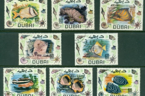 Dubai-1969-Mi345-352-Marne-Life-Fish-CTO