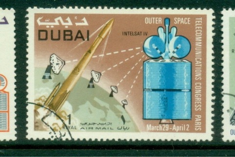 Dubai-1971-Mi390-392-Outer-Space-telecommunications-Congress-CTO