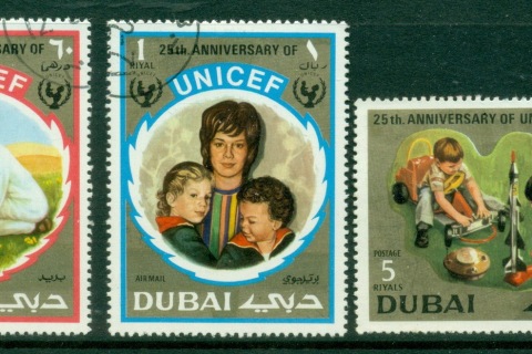 Dubai-1971-Mi401-403-UNICEF-CTO