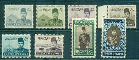 Egypt-1939-King-Farouk-light-tone-spots-MUH-lot49909