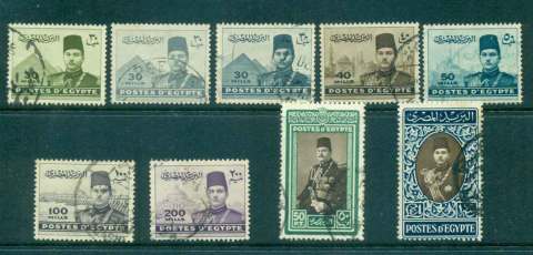 Egypt-1943-King-Farouk-Pyramids-Asst-FU-lot49883