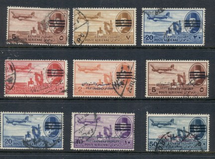 Egypt-1953-Airmail-3-bars-Opt-Asst-FU