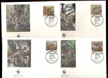 El Salvador 1988 WWF Ocelot & Margay 4xFDC