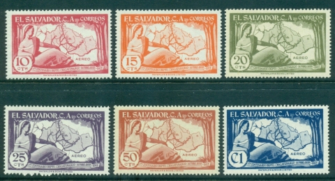 El-Salvador-1956-Chalatenango-Airmails-6-MUH-lot35815