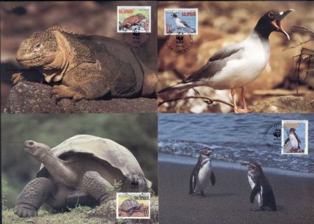 Ecuador-1992 WWF Animals of the Galapagos Maxicards