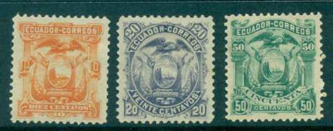 Ecuador-1881-Coat-of-Arms-FU-MH-Lot46580