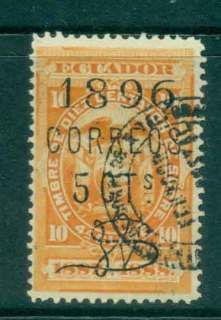 Ecuador-1896-Coat-of-Arms-Surch-5c-on-10c-FU-Lot46593