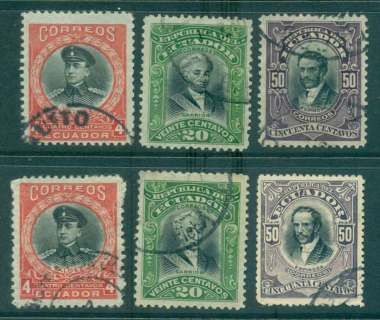 Ecuador-1915-17-Portraits-FU-Lot46610