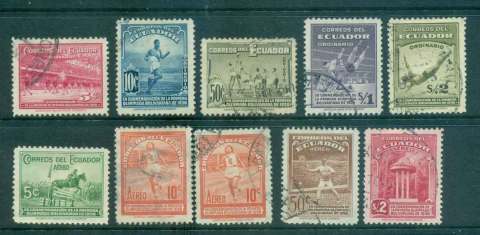 Ecuador-1939-First-Bolivian-Games-Asst-FU-Lot46630