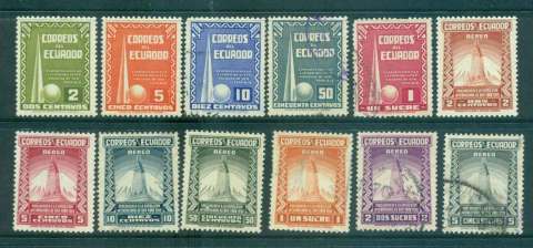 Ecuador-1939-New-York-World-fair-12-13MLH-FU-Lot46637