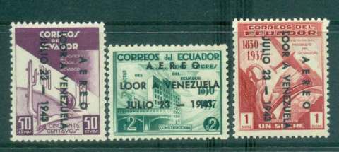 Ecuador-1943-Visit-of-Venezuela-President-Opt-MLH-Lot46654