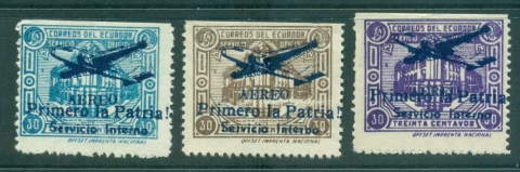 Ecuador-1947-Official-Airmail-Opt-Primero-la-Patria-Essays-MNG-lot35843