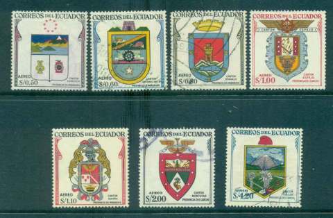 Ecuador-1957-58-Arms-MLH-FU-Lot46729