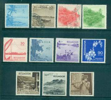 Ecuador-1957-58-Scenic-Pictorials-MLH-FU-Lot46709