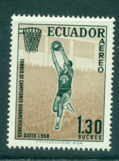 Ecuador-1958-Basketball-MUH-lot3556