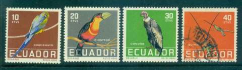 Ecuador-1958-Birds-MLH-FU-Lot46711