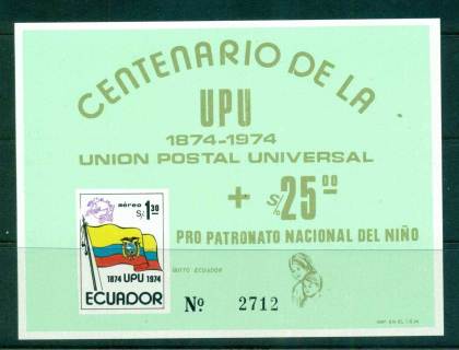 Ecuador-1974-UPU-Centenary-green-MS-MUH-lot56356