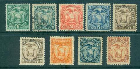 Ecuador-1896-Coat-of-Arms-Asst-9UnWmk-jpg-MLH-MH-FU-Lot46591.jpg