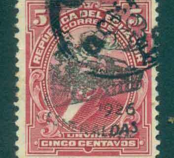 Ecuador-1926-Quito-Esmeraldas-Railway-Opening-5c-Opt-Fu-Lot46613