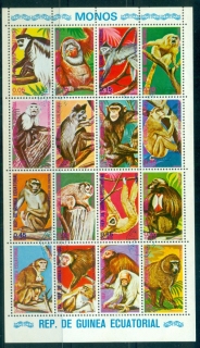 Equatorial-Guinea-1974-Monkeys-Sheetlet-CTO