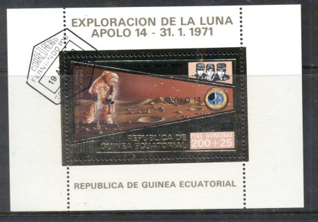 Equatorial-Guinea-1971-Moon-Exploration-gold-foil-embossed-MS-CTO