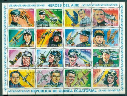 Equatorial-Guinea-1974-Heroes-of-the-Air-MS-CTO