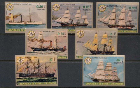 Equatorial-Guinea-1975-Sailing-Ships-IMPERF-MLH