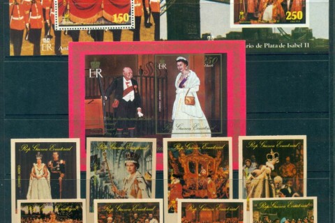 Equatorial-Guinea-1978 QEII Coronation 25th Anniversary + MS perf/IMPERF