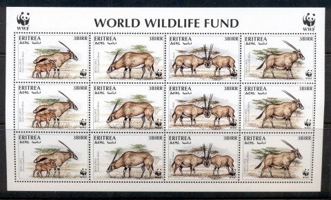 Eritrea 1996 WWF Beisa Oryx sheetlet