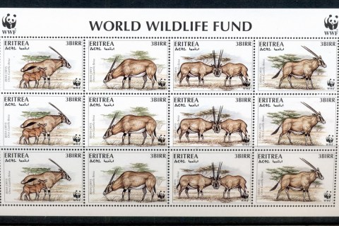 Eritrea 1996 WWF Beisa Oryx sheetlet