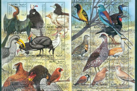 Eritrea-1998-Birds-2x-Sheetlets-MUH