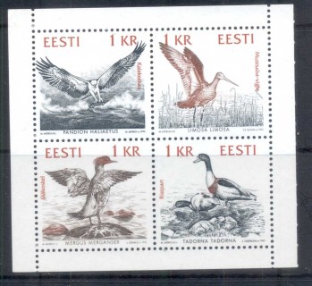 Estonia-1992-Birds-of-the-Baltic-Shores-booklet-pane-4-MUH