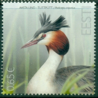 Estonia-2020-Bird-of-the-Year--Great-Crested-Grebe-MUH
