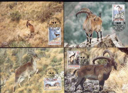 Ethiopia-1990 WWF Walia Ibex Maxicards