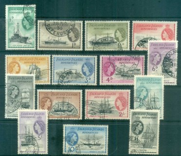 Falkland-Is-Deps-1954-QEII-Ships-FU-lot77949