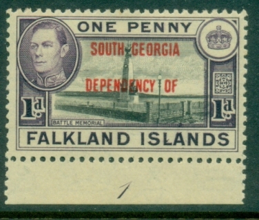 Falkland-Is-South-Georgia-1938-48-KGVI-Pictorial-1d-Battle-Memorial-Plate-1-MLH
