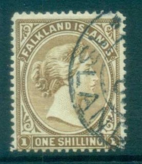 Falkland-Is-1891-1902-1-bister-brown-FU-lot77594