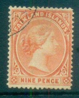 Falkland-Is-1891-1902-9d-vermillion-FU-lot77592