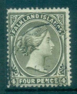 Falkland-Is-1895-4d-olive-grey-FU-lot77573