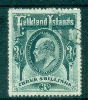 Falkland-Is-1904-07-KEVII-3-grey-green-FU-lot77610