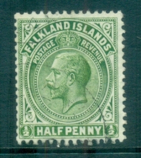 Falkland-Is-1912-14-KGV-1-2d-yellow-green-FU-lot77611