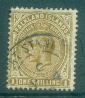 Falkland-Is-1912-14-KGV-1-bister-brown-FU-lot77624