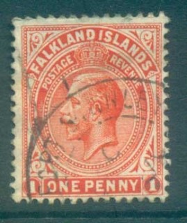 Falkland-Is-1912-14-KGV-1d-vermillion-FU-lot77616