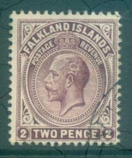 Falkland-Is-1912-14-KGV-2d-brown-violet-FU-lot77620