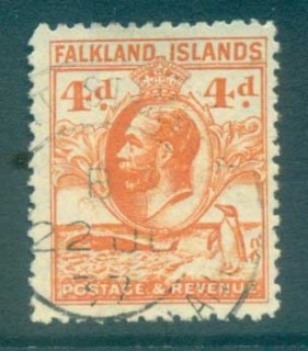 Falkland-Is-1929-31-KGV-Penguin-4d-orange-FU-lot77640